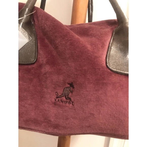 Kangol Medium Barrel Handbag, Small Duffle Style Deep Grape, Velour - Picture 4 of 14